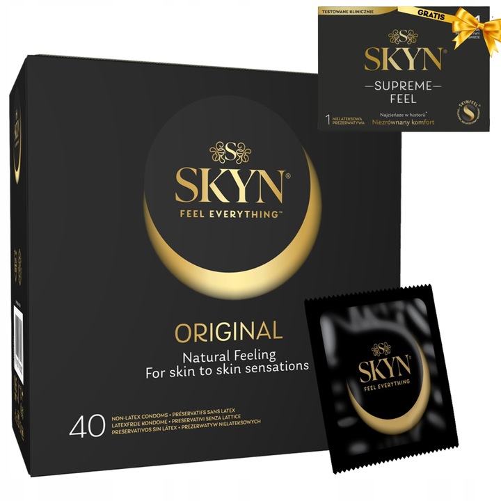Prezerwatywy SKYN ORIGINAL 40 sztuk Klasyczne BEZ LATEKSU Cienkie Gładkie