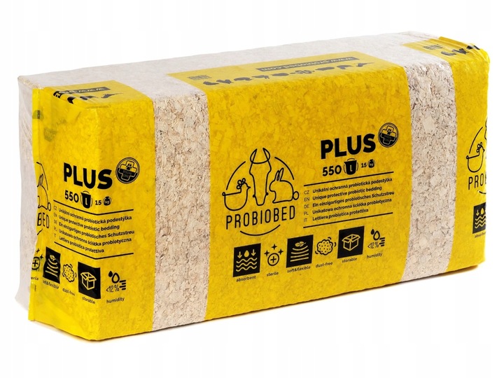Bezpyłowe trociny ProBioBED ANTYBAKTERIA dla koni drobiu gryzoni 15kg 550l