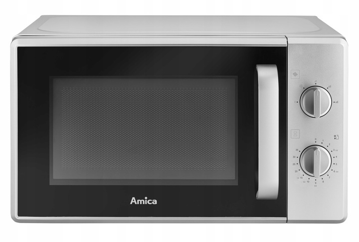 KUCHENKA MIKROFALOWA MIKROFALÓWKA AMMF 20M1S AMICA 700W SREBRNA 20L INOX