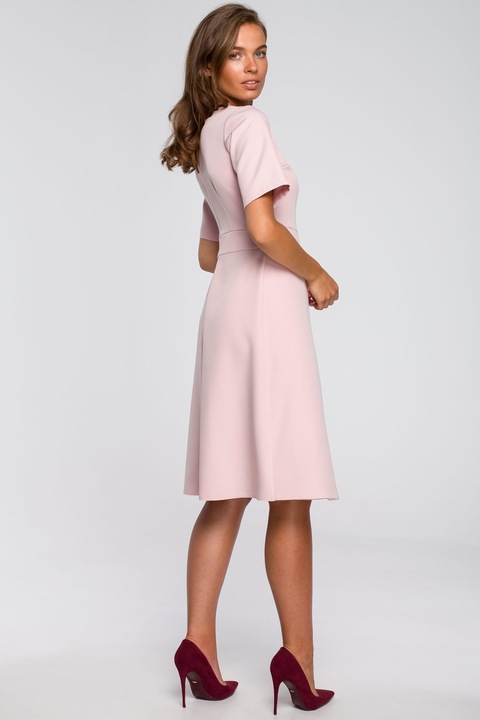 SUKIENKA KOBIECA WIECZOROWA NA LATO Z KOPERTOWYM DOŁEM RÓŻOWA 40 L