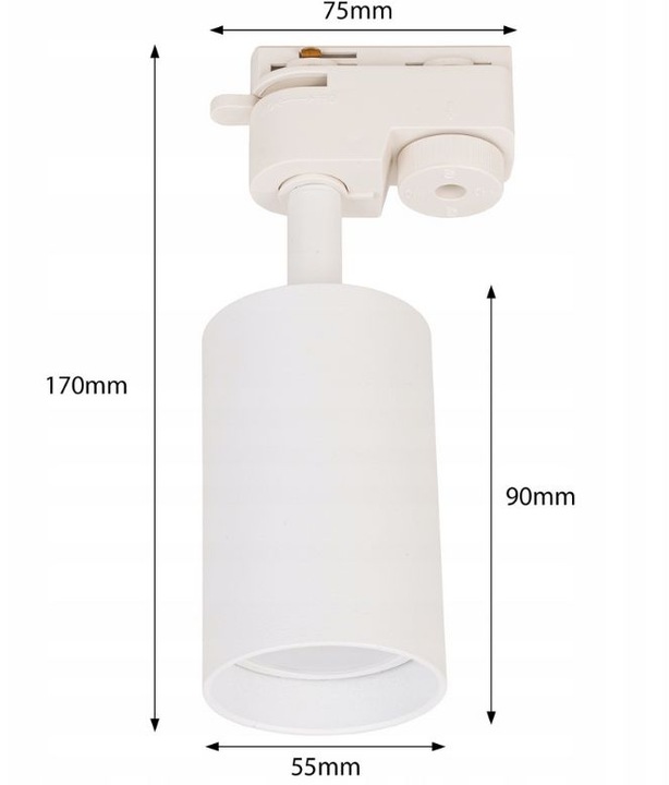 Reflektor szynowy LED lampa na żarówkę 8x GU10 + szynoprzewód 2m