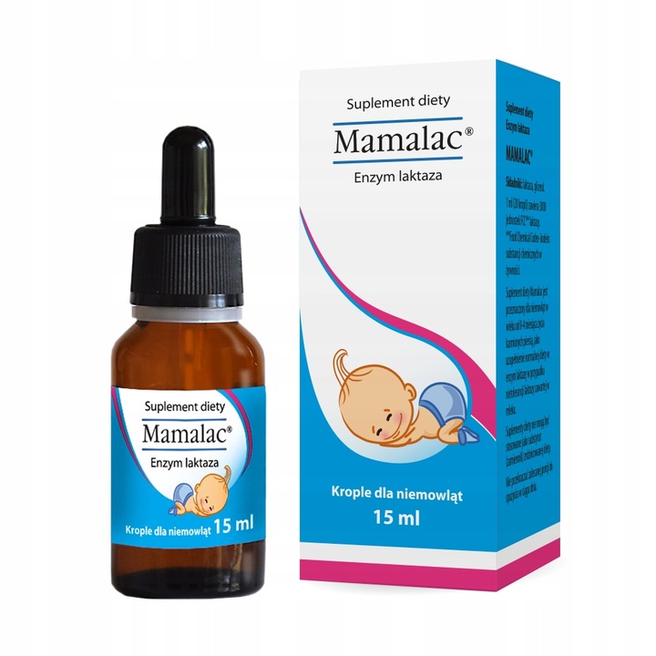 Mamalac KROPLE Z LAKTAZĄ DLA NIEMOWLĄT NA KOLKĘ