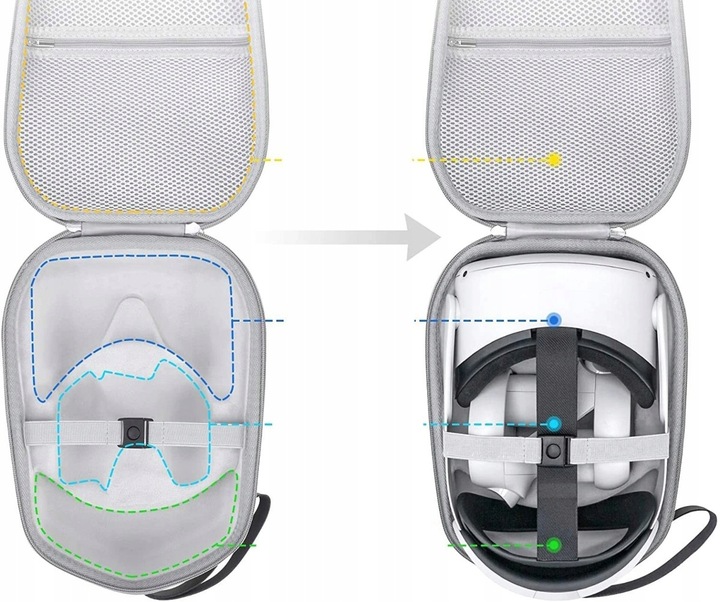Etui do Meta Oculus Quest 2, wzmacniane, pokrowiec podróżny, case, obudowa