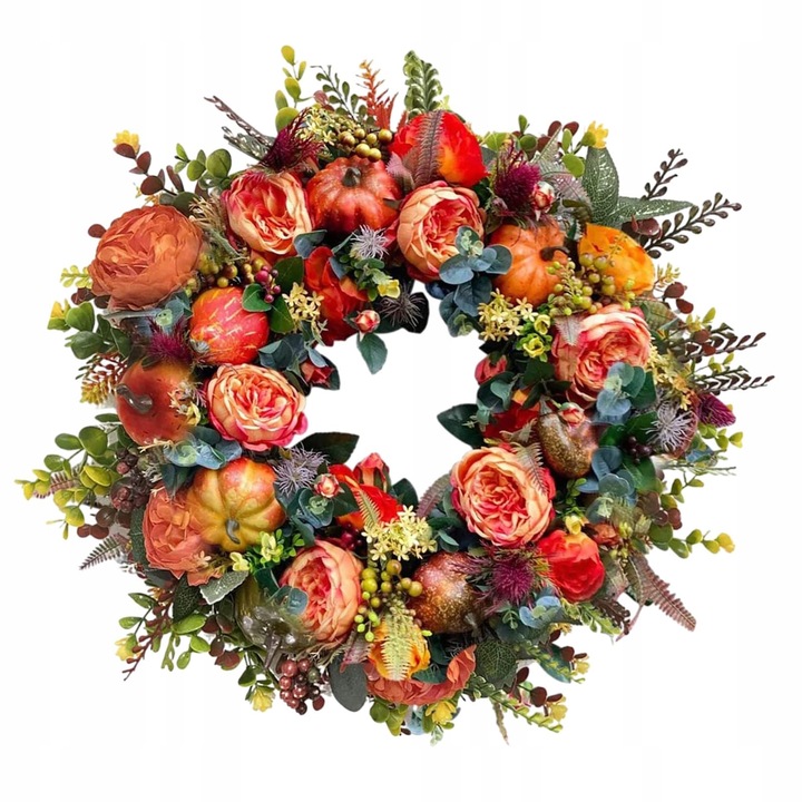 Wieniec na Święto Dziękczynienia Jesienny wieniec na drzwi Trwały