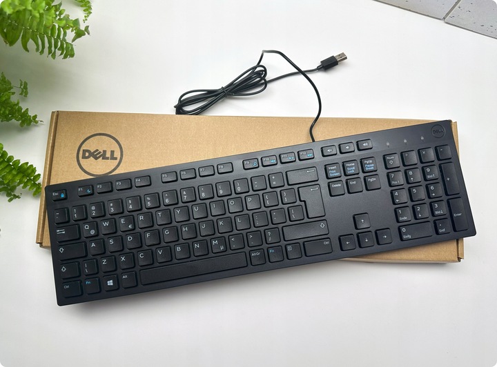 DELL PRO series| Cicha biurowa klawiatura USB 1,8m | CZARNA SLIM REGULOWANA
