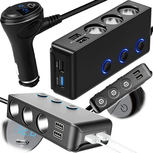 ROZDZIELACZ GNIAZDA ZAPALNICZKI 12-24V 4xUSB QC PD