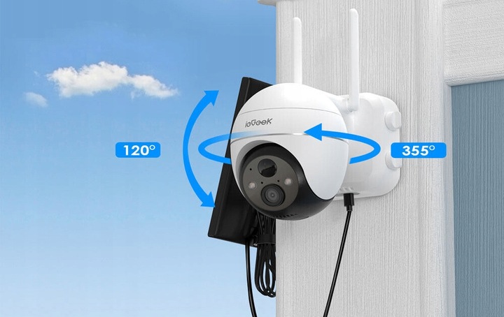 ZEWNĘTRZNA SOLARNA KAMERA OBROTOWA BATERIE WIFI 3MP 64GB Z PANELEM SOLARNYM