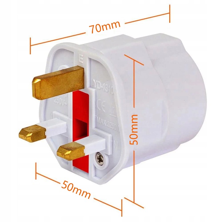 2x Adapter gniazdka EU na UK Dubaj Malta Cypr Emiraty Katar z