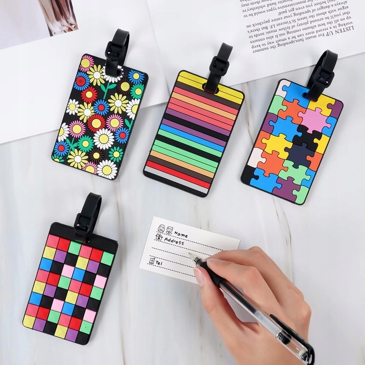 4x ZAWIESZKA DO BAGAŻU WALIZKI IDENTYFIKATOR ADRESOWNIK PRZYWIESZKA METKA