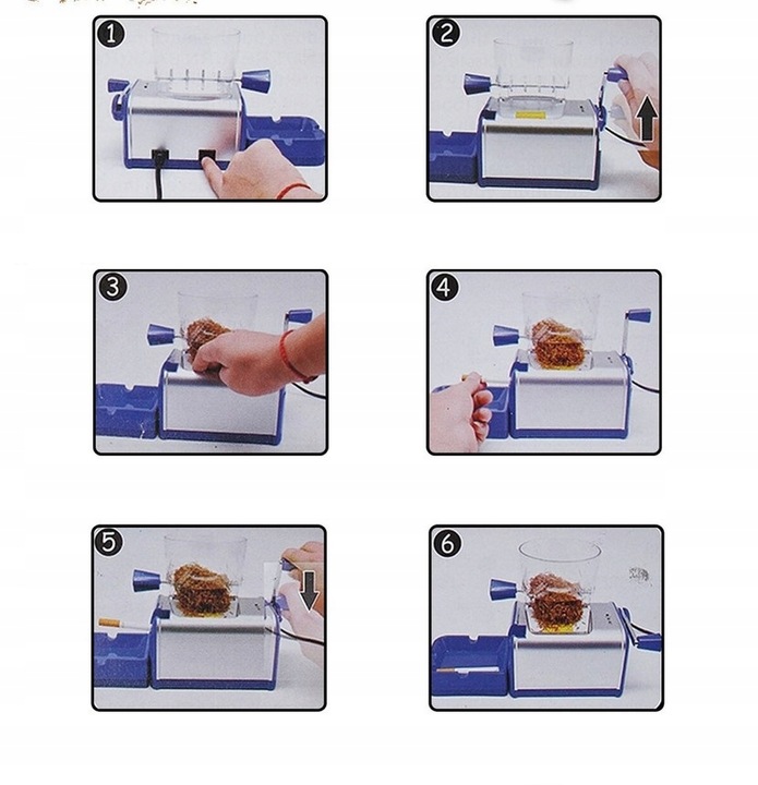 Elektryczna Nabijarka do Papierosów Tłokowa Maszynka Automatyczna Tytoniu