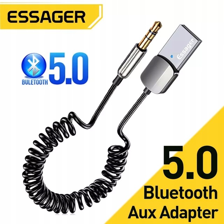 TRANSMITER BLUETOOTH 5.0 KABEL USB 2.0 AUX ESSAGER