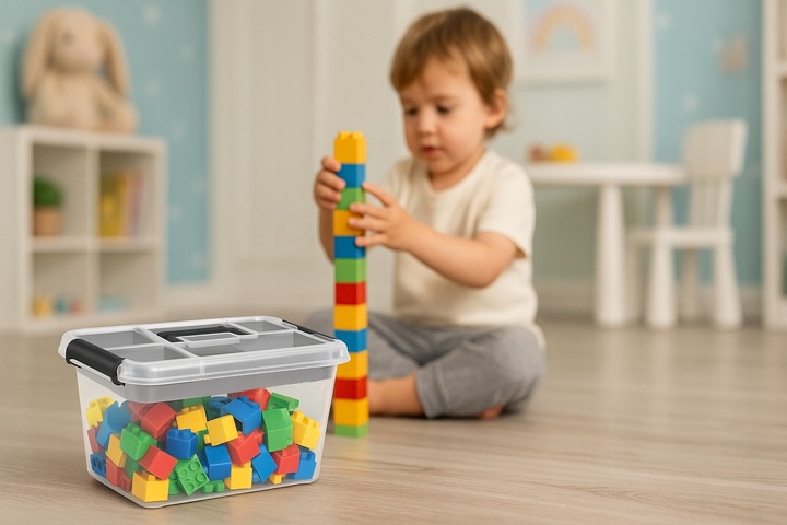 Pojemnik 15,5 l pudełko na klocki lego przezroczysty organizer z