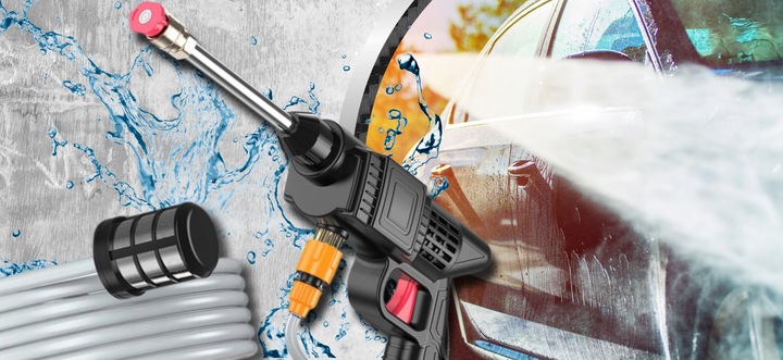 AKUMULATOROWA MYJKA CIŚNIENIOWA DO OGRODU, OKIEN I KOSTKI, ZESTAW