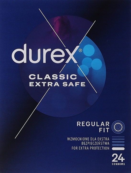 DUREX Extra Safe Dodatkowo Nawilżane Prezerwatywy BEZPIECZNE 24 sztuki