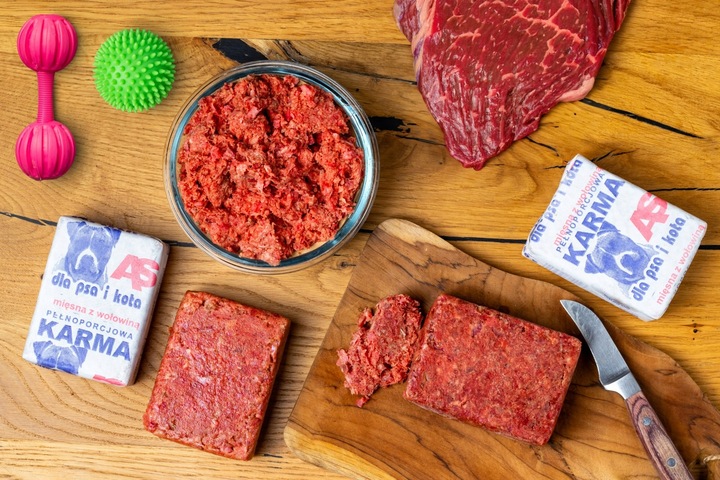 Karma dla Psa Mięso Mrożone Wołowe Bez Kości Surowe Świeże AS 10 kg BARF