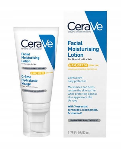 Cerave Nawilżający krem do twarzy SPF50 52ml