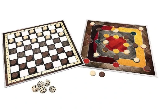 TREFL RETRO GRA 3w1 MŁYNEK WARCABY KOŚCI 01848