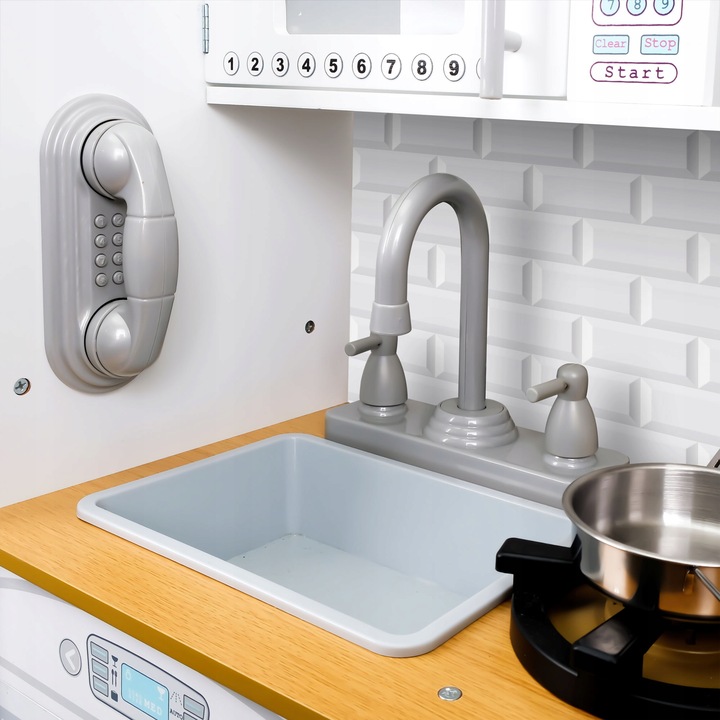 DUŻA KUCHNIA DREWNIANA Kuchenka Dzieci INTERAKTYWN