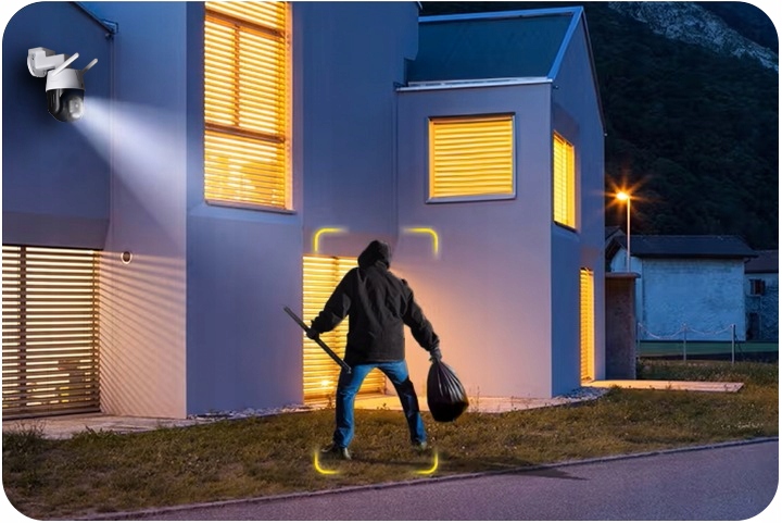 Kamera Zewnętrzna Obrotowa WiFi 8MPx 8MP 4K UHD AUDIO APLIKACJA 4XZOOM