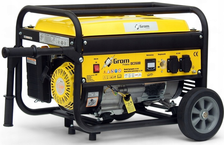AGREGAT PRĄDOTWÓRCZY 5200W generator prądu GROM POLSKA MARKA +KOŁA, AVR+