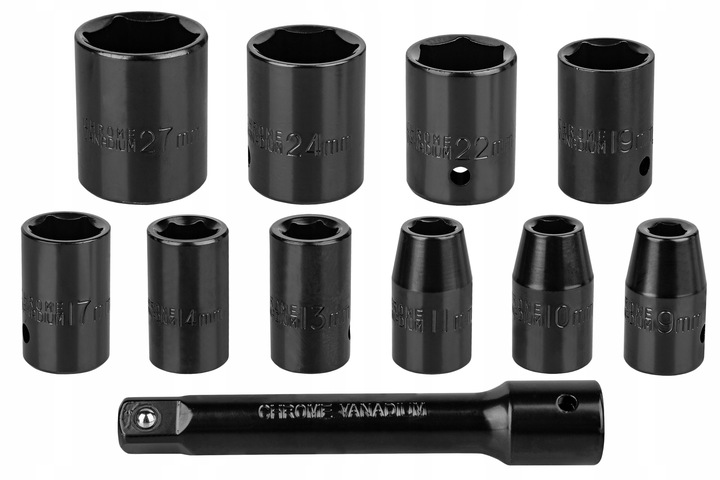 KLUCZ PNEUMATYCZNY UDAROWY 1/2" + NASADKI