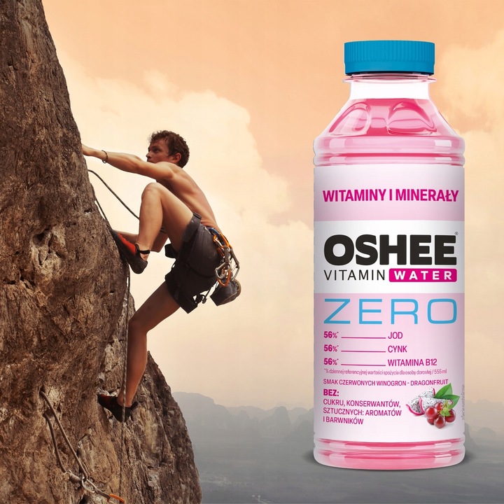 6x OSHEE Vitamin Water witaminy i minerały winogrona dragonfruit ZERO 555ml