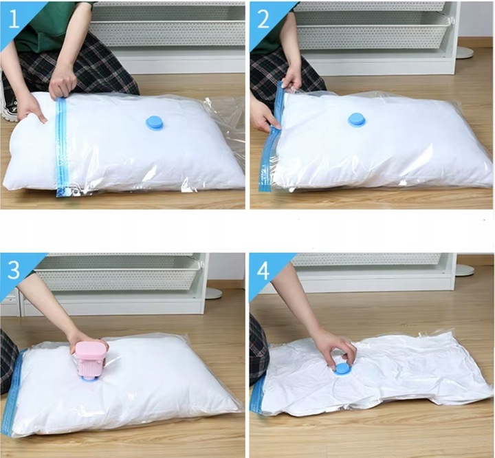 12x WORKI PRÓŻNIOWE DO PAKOWANIA NA UBRANIA POŚCIEL DO WALIZKI 2X POMPKA