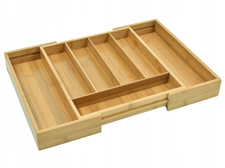 WKŁAD DO SZUFLADY NA SZTUĆCE BAMBUSOWY DREWNIANY ORGANIZER ROZSUWANY