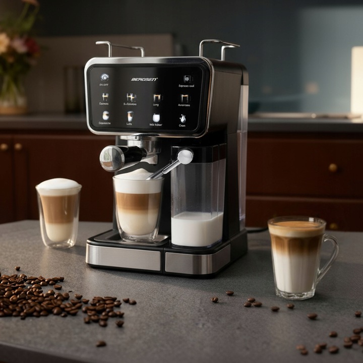 Ekspres do kawy ciśnieniowy kolbowy spieniacz pojemnik 20 bar 1350W