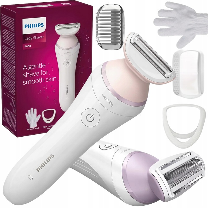 DEPILATOR PHILIPS GOLARKA MASZYNKA DO CIAŁA DLA KOBIET NASADKI rękawica 5w1