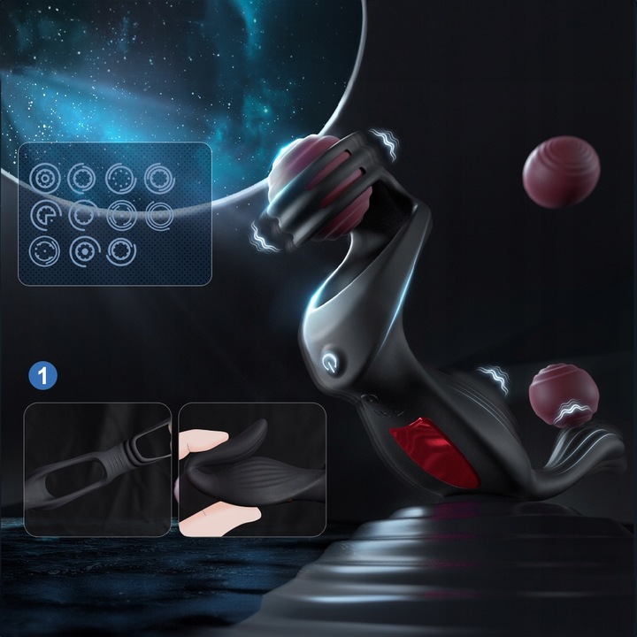 Wibrator prostaty 3w1 pierścień, analny, prostata