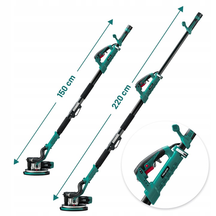 SZLIFIERKA ŻYRAFA DO GIPSU GŁADZI TYNKU ŚCIAN TYNKÓW 220cm LED +