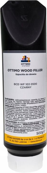 Szpachla do drewna CZARNY 500g kit szpachlówka