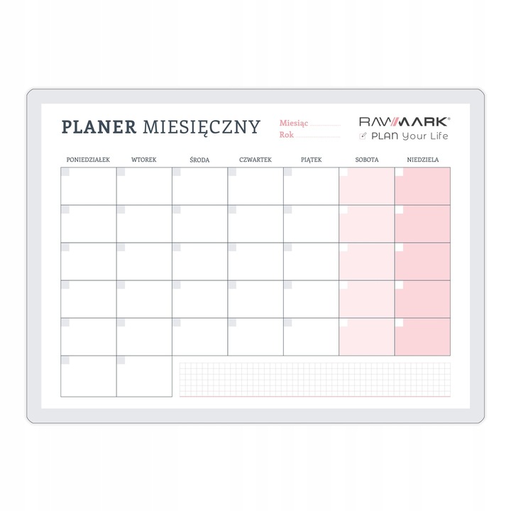 PLANER NA LODÓWKĘ MIESIĘCZNY kalendarz magnetyczny + marker GRATIS