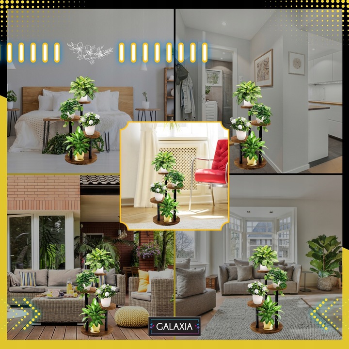 KWIETNIK STOJĄCY Stojak na Kwiaty Kwiatki Rośliny Metalowy Drewniany Loft