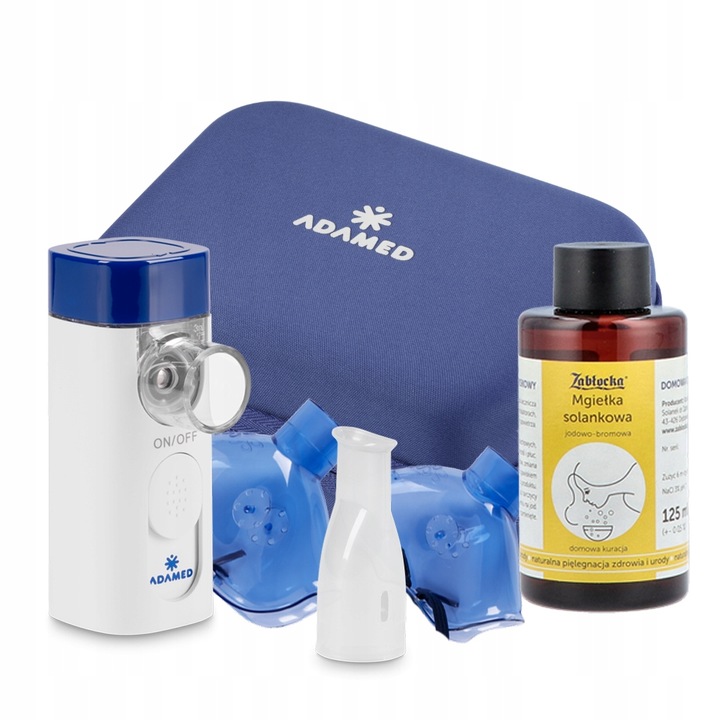 NEBULIZATOR INHALATOR ADAMED PULINNO AIRPRO + SOLANKA ZABŁOCKA 125ML GRATIS