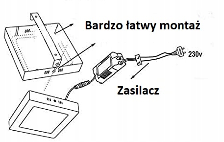 PANEL PLAFON LED 24W NATYNKOWY NIEMRUGAJĄCY CZARNY