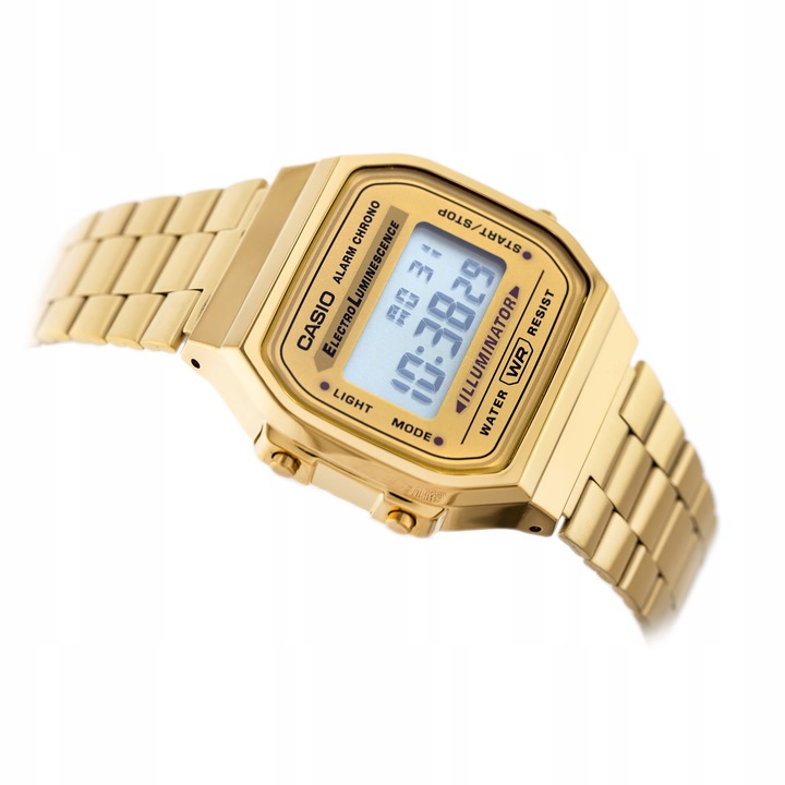 ZŁOTY ZEGAREK UNISEX CASIO RETRO A168WG-9W - KLASYKA + PUDEŁKO