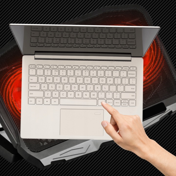 PODSTAWKA CHŁODZĄCA POD LAPTOPA WIATRAK DO KOMPUTERA NOTEBOOKA RGB 12-17"