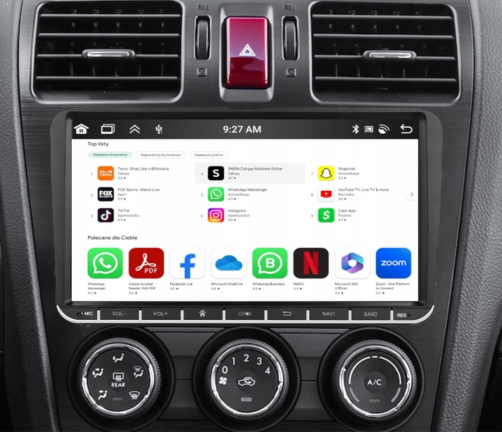 RADIO 9'' 4GB/64GB ANDROID 15 GOLF V VI PASSAT B6 B7 SEAT SKODA