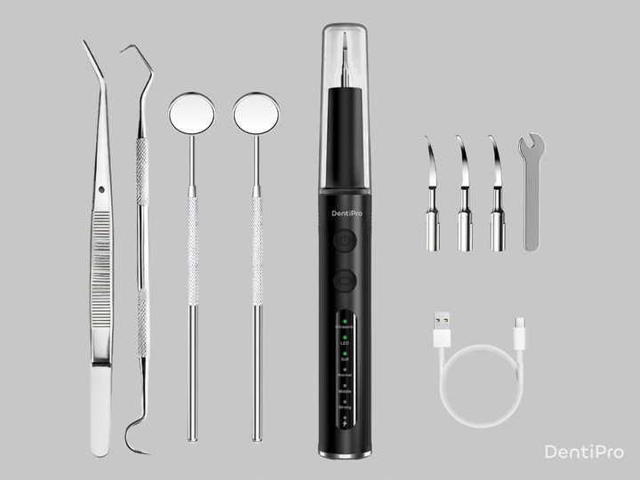 Skaler Ultradźwiękowy Do Zębów - 4 tryby do usuwania kamienia nazębnego