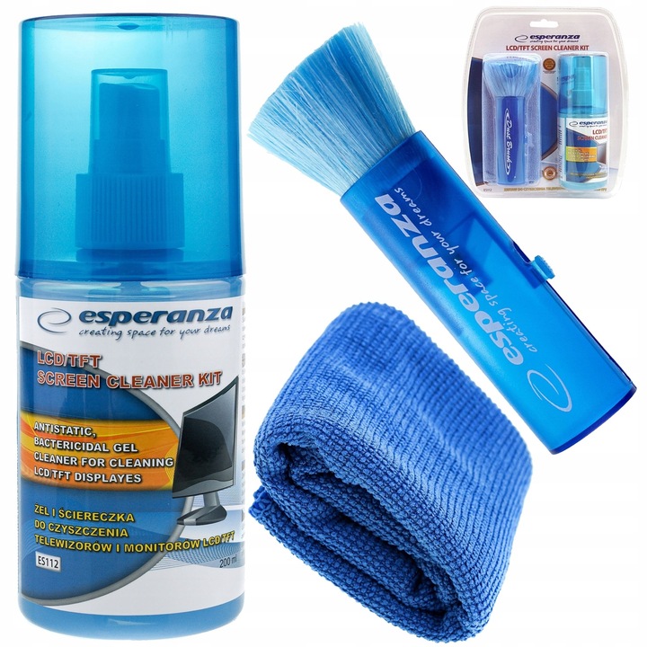 Zestaw Do Czyszczenia Ekranów Matryc Telewizorów LCD LED TFT Żel Esperanza