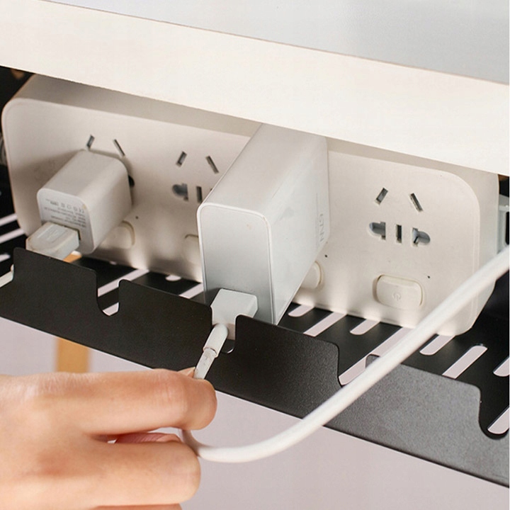 ORGANIZER DO KABLI NA PRZEWODY POD BIURKO BLAT KOSZYK PÓŁKA METALOWA