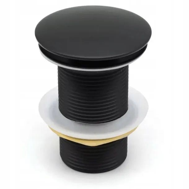 ZESTAW: SYFON UMYWALKOWY DO UMYWALKI + KOREK KLIK-KLAK BEZ PRZELEWU CZARNY