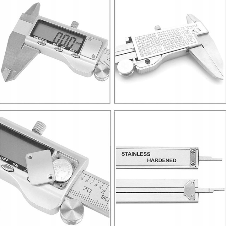 SUWMIARKA ELEKTRONICZNA ZE STALI NIERDZEWNEJ WYŚWIETLACZ LCD,