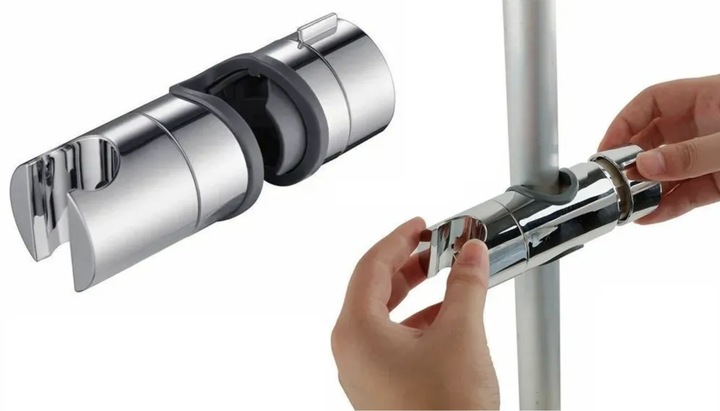 Uchwyt na słuchawkę do drążka prysznicowego m22/25 uniwersalny chrom