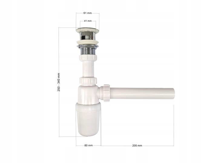 Zestaw syfon umywalkowy + korek do umywalki CLICK