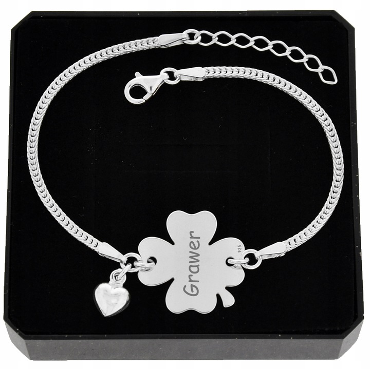 SREBRNA BRANSOLETKA KONICZYNKA Z GRAWEREM NA PREZENT PRÓBA 925