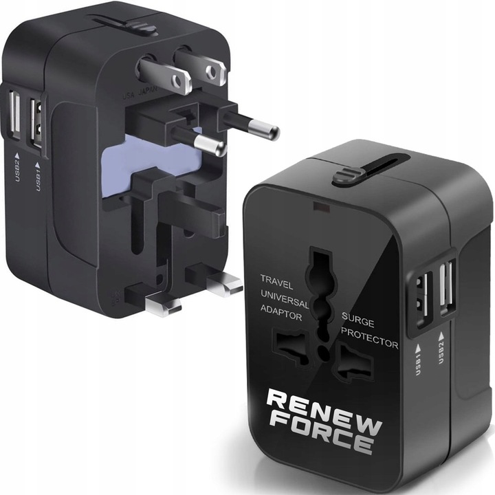 Uniwersalna Przejściówka ADAPTER Gniazda USA UK EU AUST Ładowarka USB