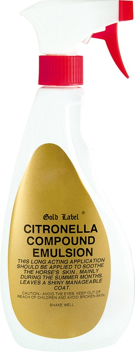 SPRAY ODSTRASZAJĄCY MUCHY KOMARY DLA KONI CITRONELLA GOLD LABEL 500ml HIT!!